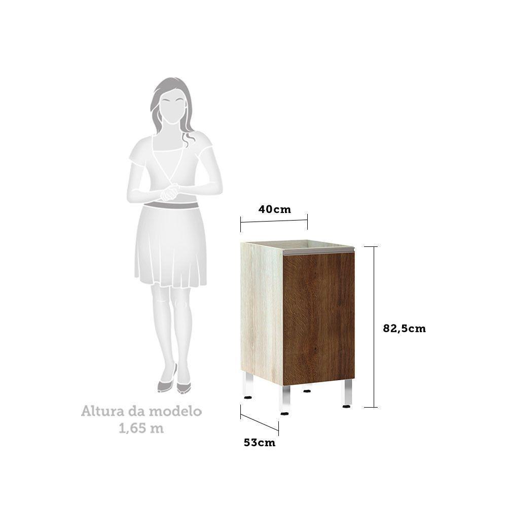 Balcão Sem Tampo 40cm Luci Legno Crema Com - 3