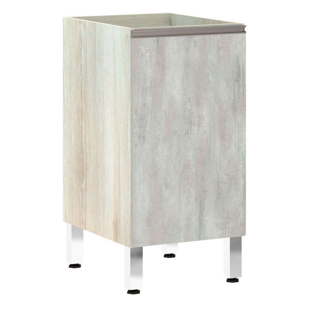 Balcão Sem Tampo 40cm Luci Legno Crem e Concreto - 1