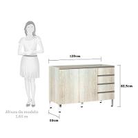 Balcão De Pia Sem Tamp 120cm E Luci Legno Crema - 2