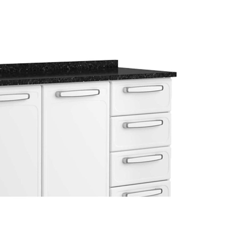 Balcão de Cozinha Evidence 7126 2 Portas e 4 Gavetas c/ Tampo 120cm Branco - Bertolini - 5