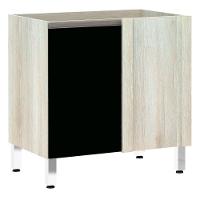 Balcão Sem Tampo Canto Reto Luciane 80cm Luci Legno Crem e Preto Tx - 1