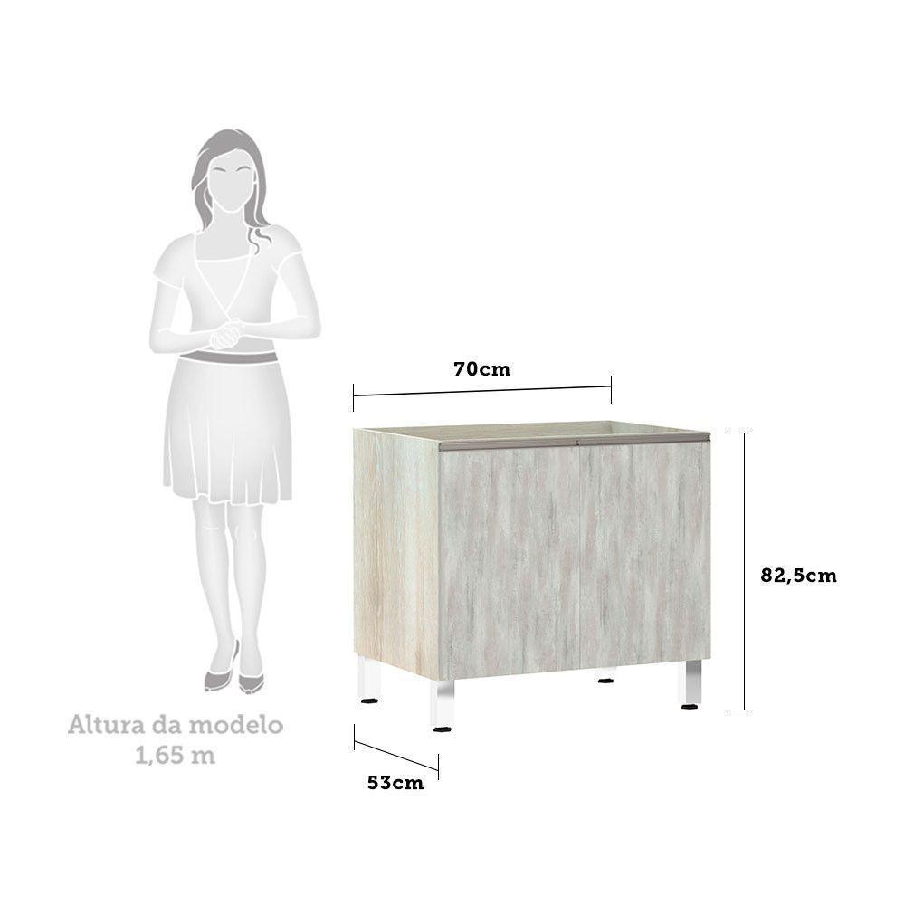 Balcão Sem Tampo 70cm Luci Legno Crem e Concreto - 2