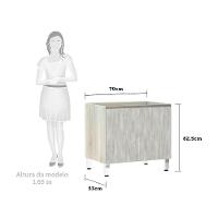 Balcão Sem Tampo 70cm Luci Legno Crem e Concreto - 2