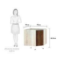 Balcão Sem Tampo Canto Diagonal Luciane Luci Legno Crema Com - 2