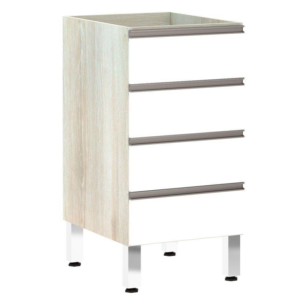 Balcão Sem Tampo 40cm Luci Legno Crem e Branco - 1