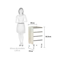 Balcão Sem Tampo 40cm Luci Legno Crem e Branco - 2