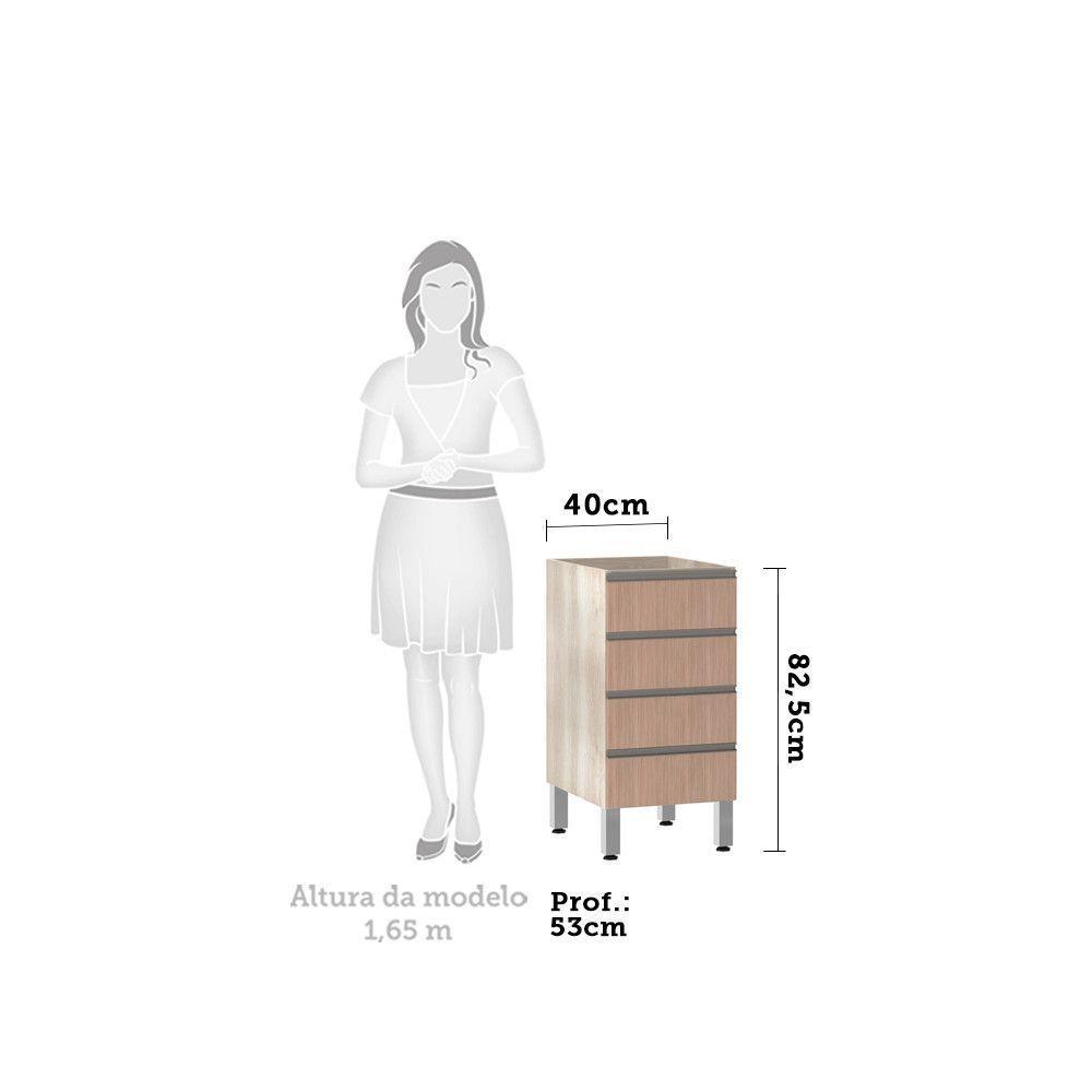 Balcão Sem Tampo 40cm Luci Legno Crem e Cumaru - 3