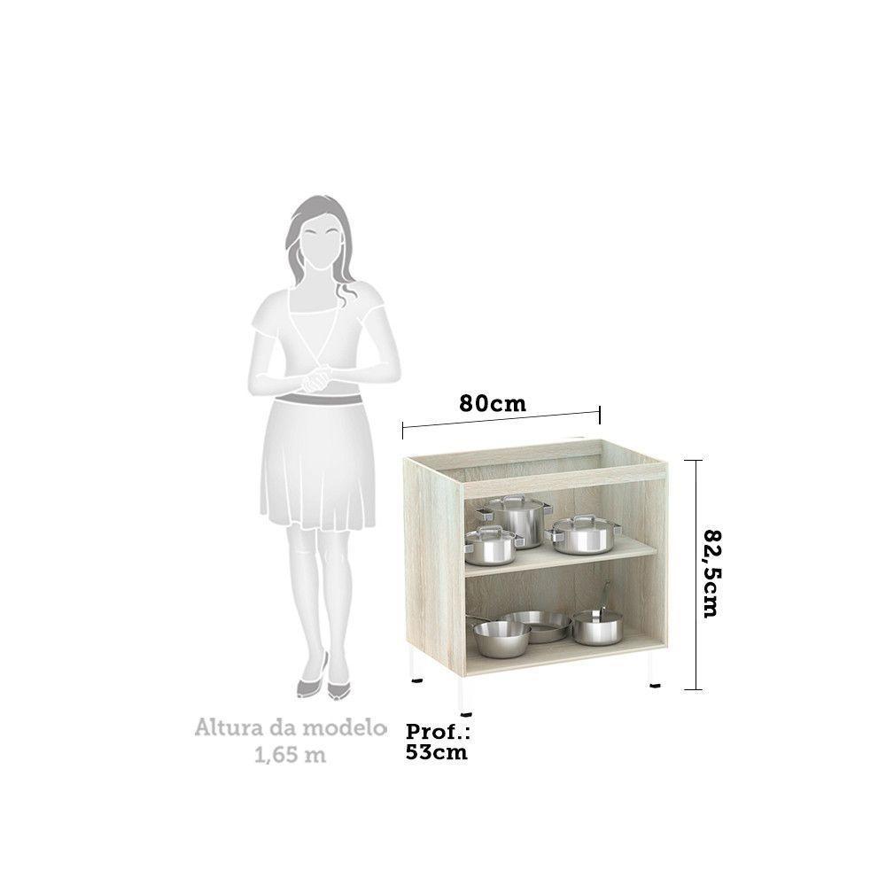 Balcão Sem Tampo 80cm Luci Legno Crem e Cumaru - 2