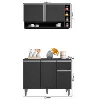 Balcão De Pia E Aéreo Cozinha 105cm Cinza Fosco Sem Tampo - 7