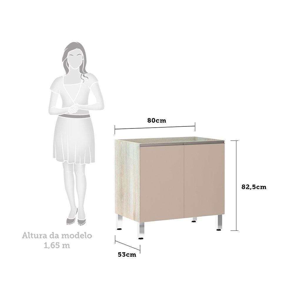 Balcão Sem Tampo 80cm Luci Legno Crem e Connect - 2