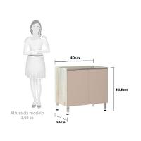 Balcão Sem Tampo 80cm Luci Legno Crem e Connect