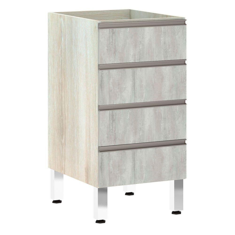 Balcão Sem Tampo 40cm Luci Legno Crem e Concreto - 1