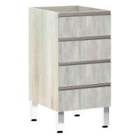 Balcão Sem Tampo 40cm Luci Legno Crem e Concreto - 1