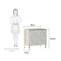 Balcão Sem Tampo 80cm Luci Legno Crem e Concreto - 3