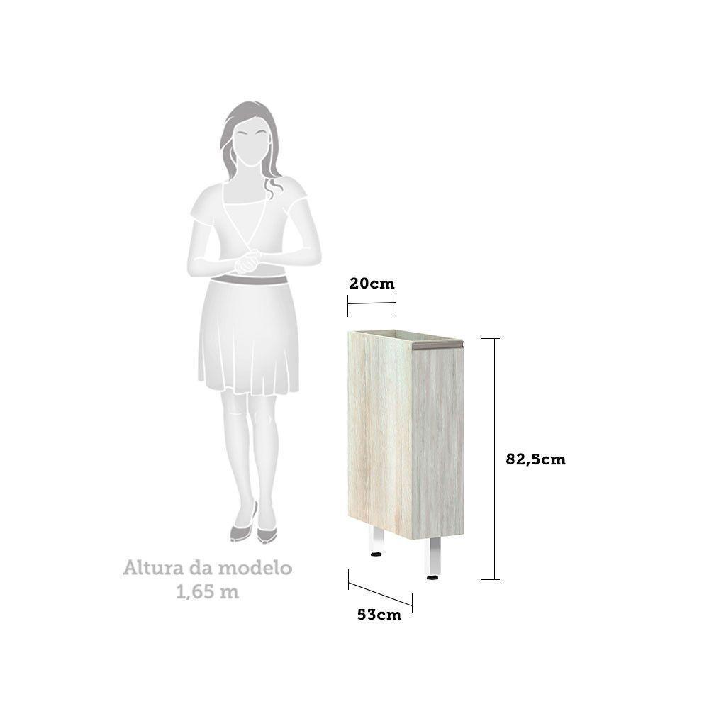 Balcão Sem Tampo 20cm Luci Legno Crem e Concreto - 3