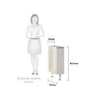 Balcão Sem Tampo 20cm Luci Legno Crem e Concreto - 3