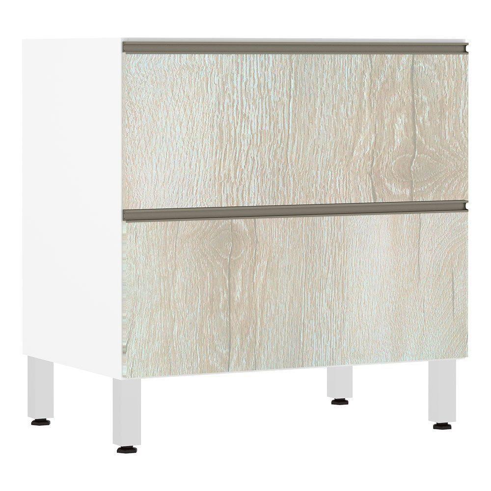 Balcão Sem Tampo 80cm Basculante Branco Com Legno Crema - 1