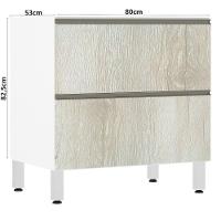 Balcão Sem Tampo 80cm Basculante Branco Com Legno Crema - 2