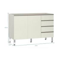 Balcão De Pia Sem Tamp 120cm E Luci Legno Crem e Kashmir - 3