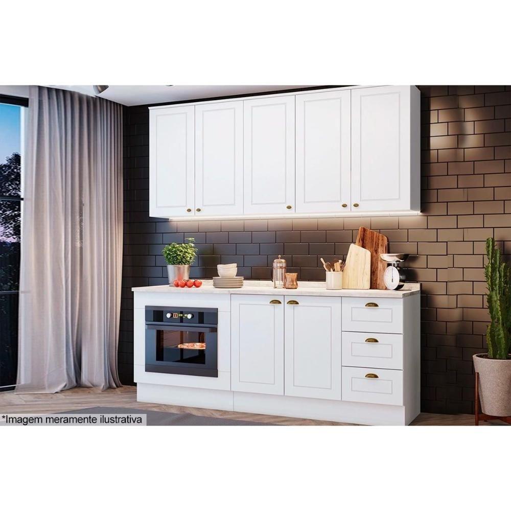 Balcão de Cozinha  Americana p/ Forno Embutir s/ Tampo 80cm Cinza - Henn - 4