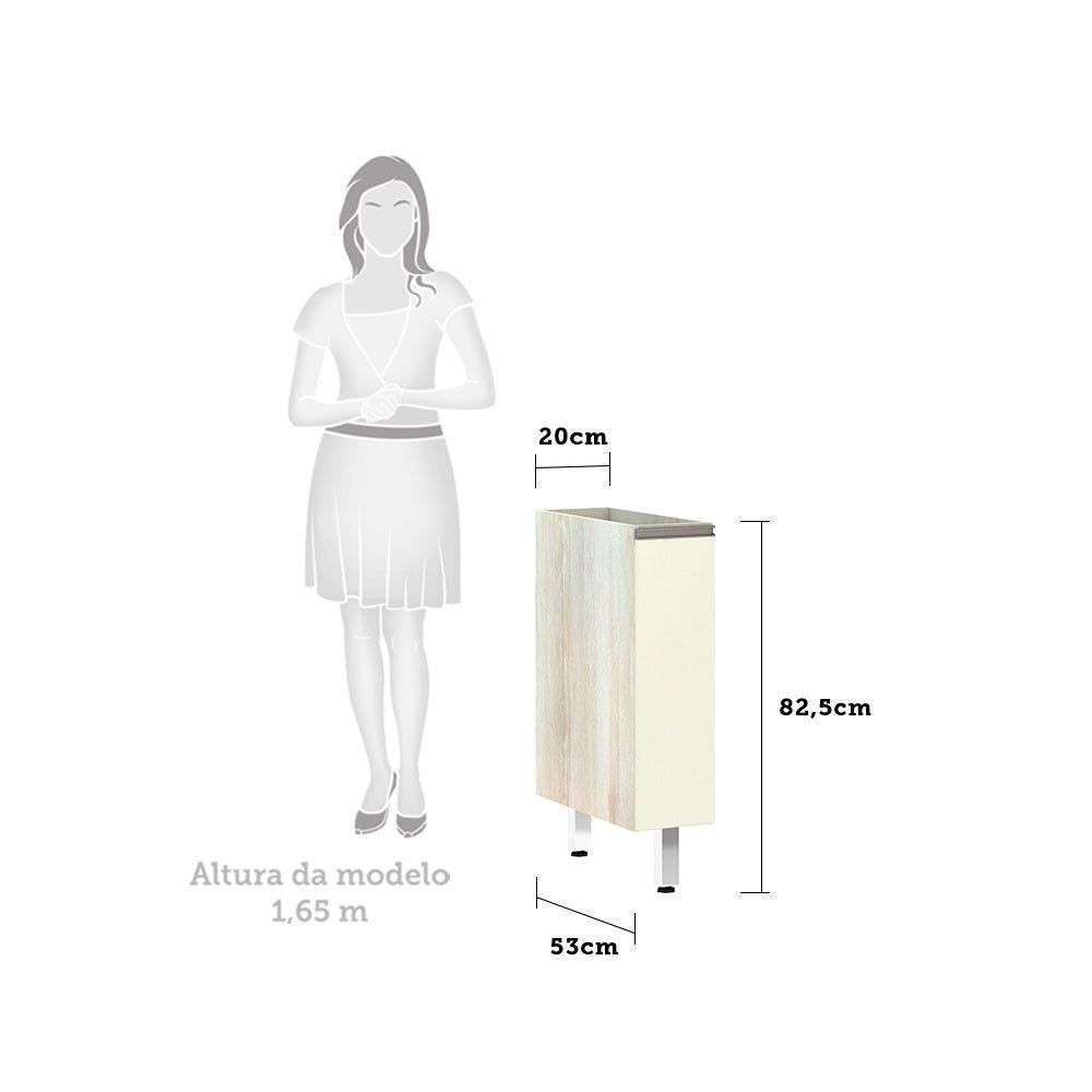 Balcão Sem Tampo 20cm Luci Legno Crem e Kashmir - 4