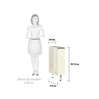 Balcão Sem Tampo 20cm Luci Legno Crem e Kashmir - 5