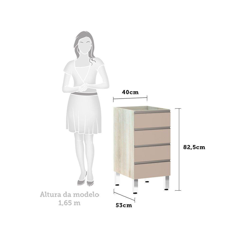 Balcão Sem Tampo 40cm Luci Legno Crem e Connect - 2