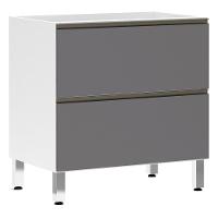 Balcão Sem Tampo 80cm Basculante Branco Com Cinza Puro - 1