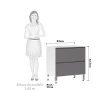 Balcão Sem Tampo 80cm Basculante Branco Com Cinza Puro - 3