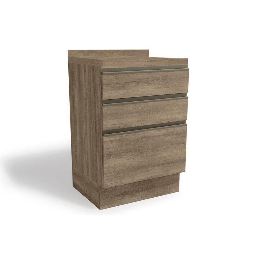 Balcão de Cozinha Modulado  Maxxi G743 3 Gavetas c/ Tampo Nogal - Kappesberg - 1