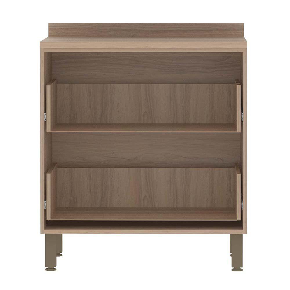 Balcão e Tampo 80 Cm 2 Gavetões Mel Vanill e Branco - 5