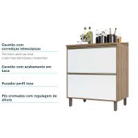 Balcão e Tampo 80 Cm 2 Gavetões Mel Vanill e Branco - 2