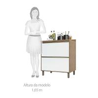 Balcão e Tampo 80 Cm 2 Gavetões Mel Vanill e Branco