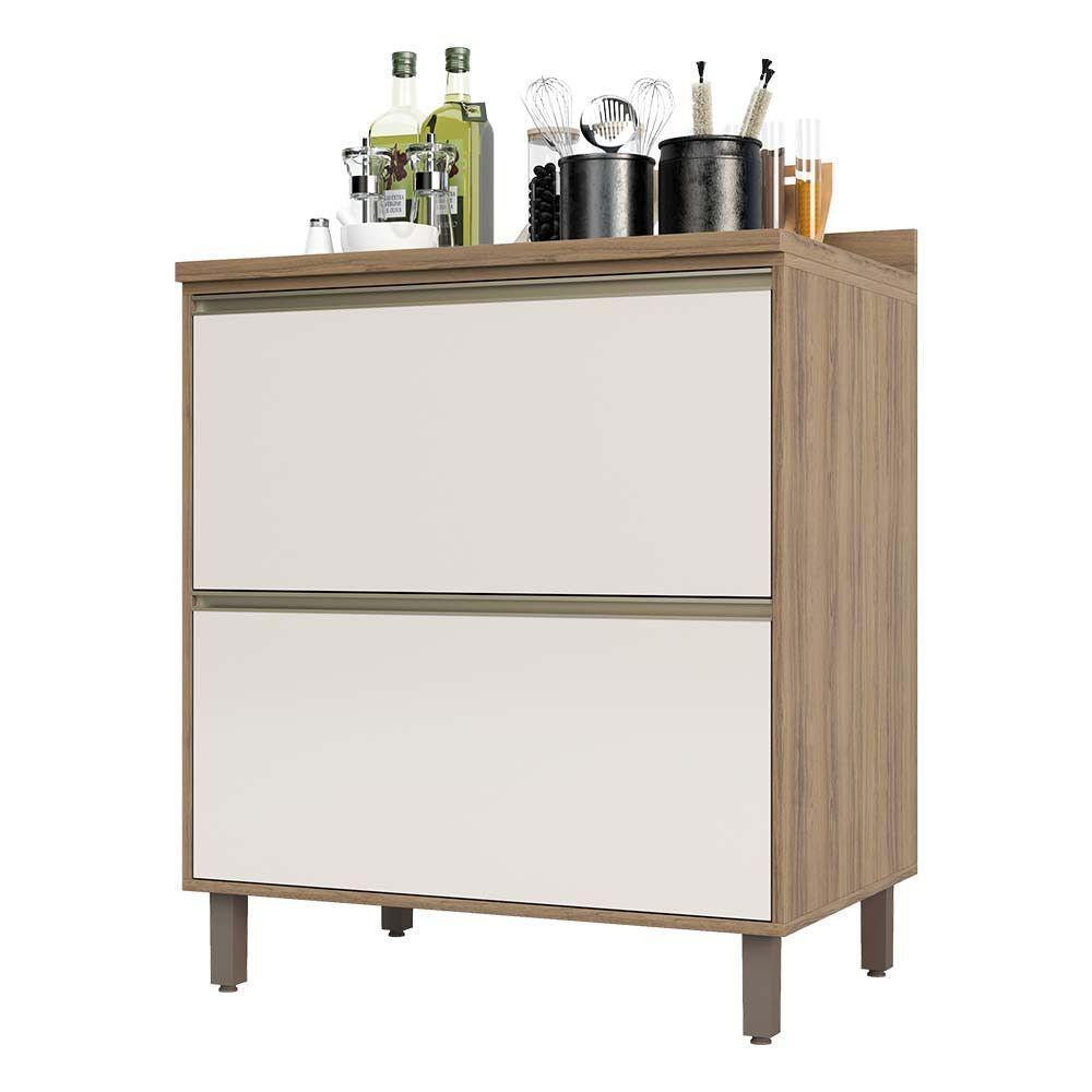 Balcão e Tampo 80 Cm 2 Gavetões Mel Vanill e O - 1