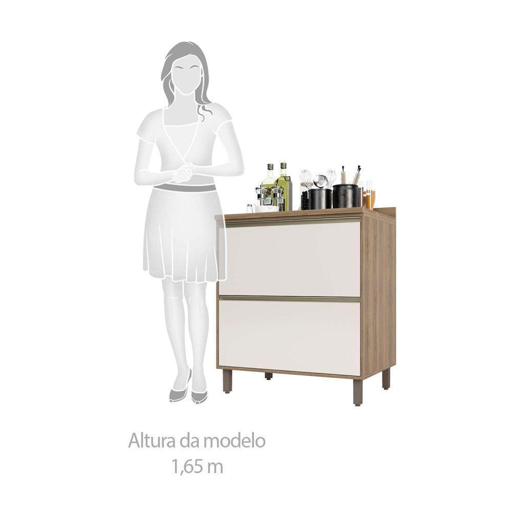 Balcão e Tampo 80 Cm 2 Gavetões Mel Vanill e O - 4