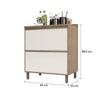 Balcão e Tampo 80 Cm 2 Gavetões Mel Vanill e O - 3