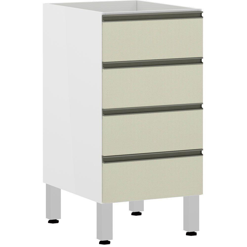 Balcão Sem Tampo 40cm Branco Com Kashmir - 1