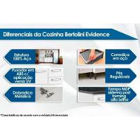 Balcão de Cozinha Modulado  Evidence 7124 3 Portas e 2 Gavetas c/ Tampo Branco - Bertolini