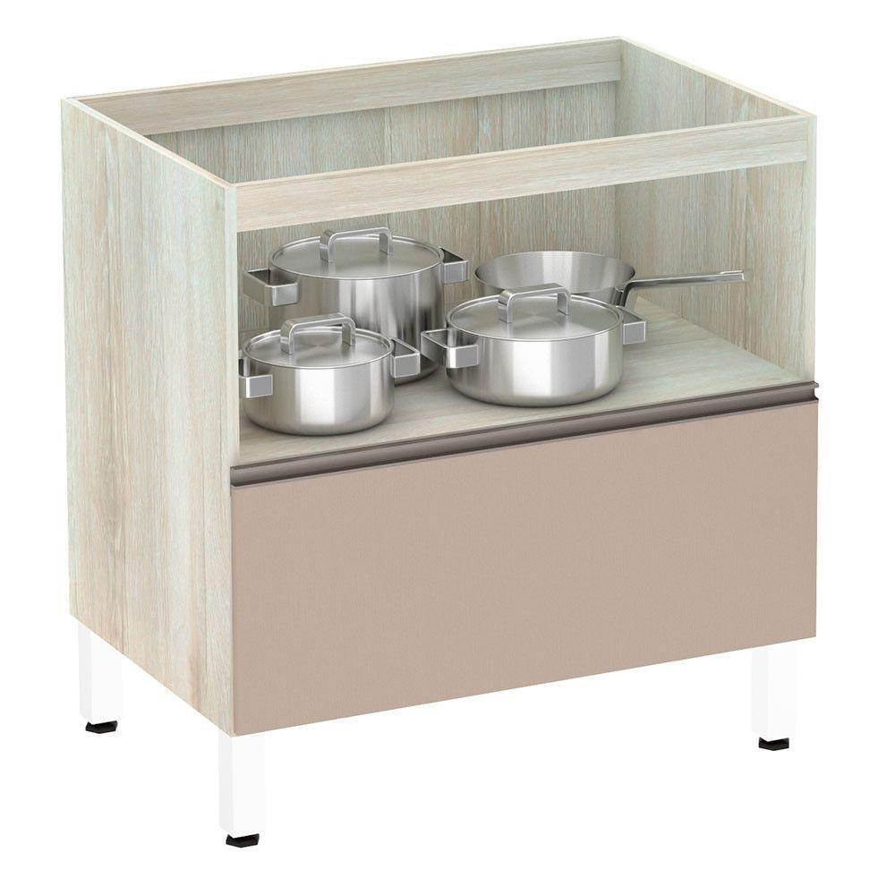 Balcão Sem Tampo 80cm Misto Basculante Luci Legno Crem e Connect - 3