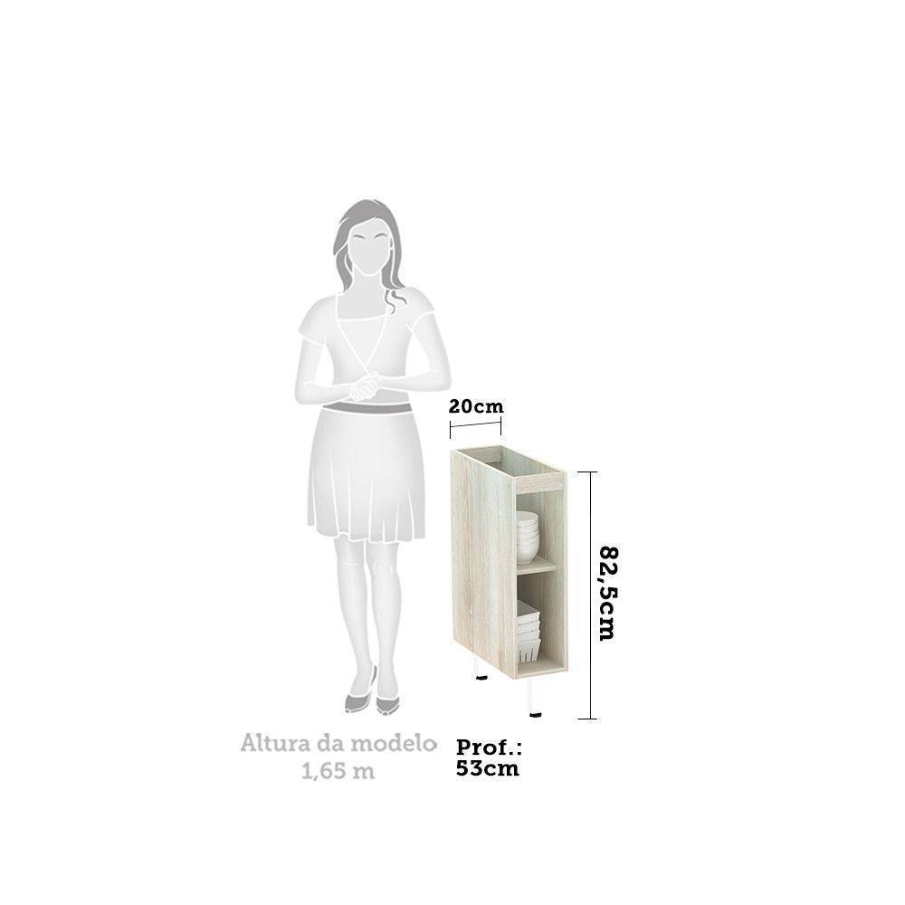 Balcão Sem Tampo 20cm Luci Legno Crem e Cinza Puro - 3