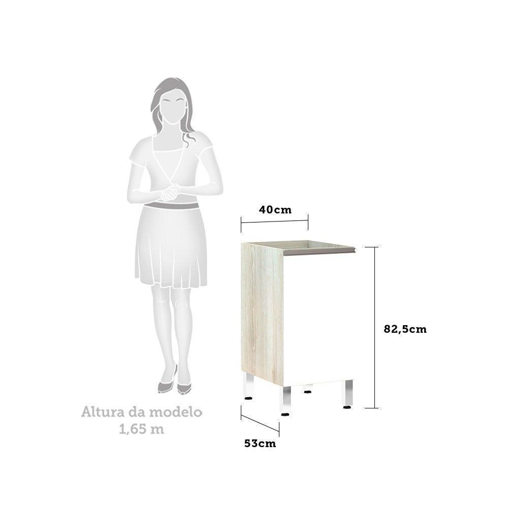 Balcão Sem Tampo 40cm Luci Legno Crem e Branco - 3