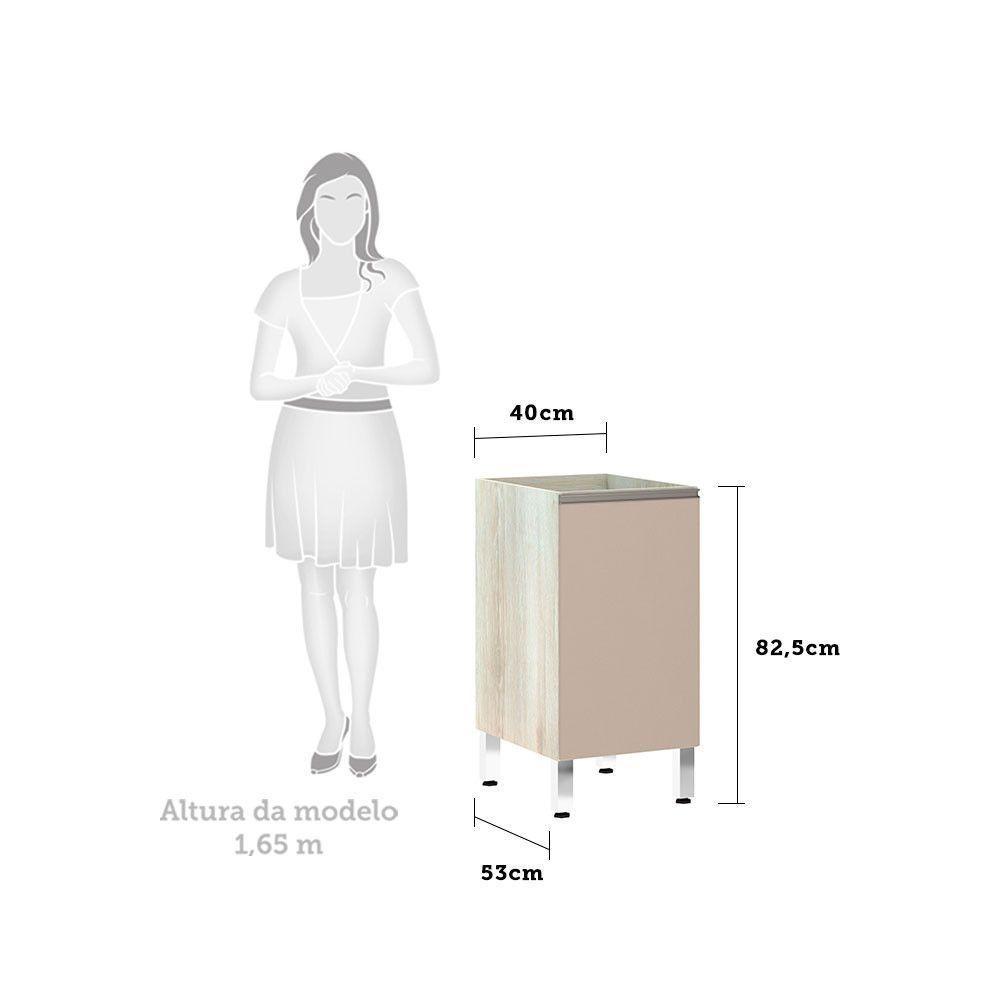 Balcão Sem Tampo 40cm Luci Legno Crem e Connect - 4