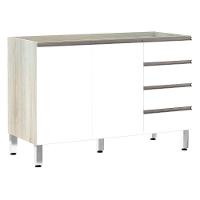 Balcão De Pia Sem Tamp 120cm E Luci Legno Crem e Branco - 1