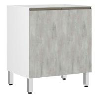 Balcão Sem Tampo 80cm Branco Com Concreto - 1