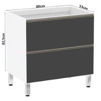 Balcão Sem Tampo 80cm Basculante Branco Com Preto Txt - 2