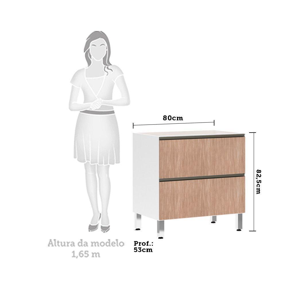 Balcão Sem Tampo 80cm Basculante Branco Com Cumaru - 3