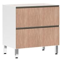 Balcão Sem Tampo 80cm Basculante Branco Com Cumaru - 1