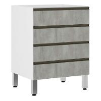 Balcão Sem Tampo 60cm Branco Com Concreto - 1