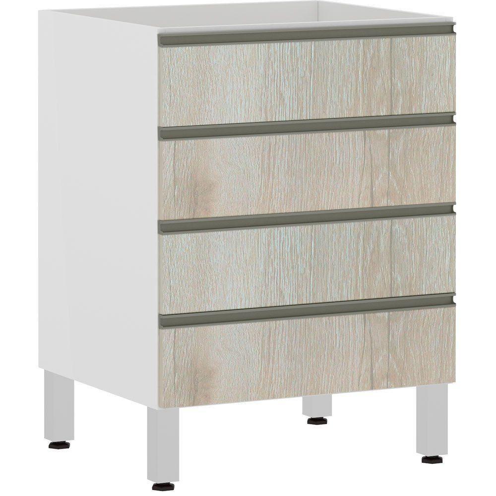 Balcão Sem Tampo 60cm Branco Com Legno Crema - 1