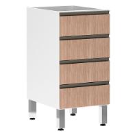 Balcão Sem Tampo 40cm Branco Com Cumaru - 1